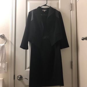 Black Suit Set w/ Faux Leather Details